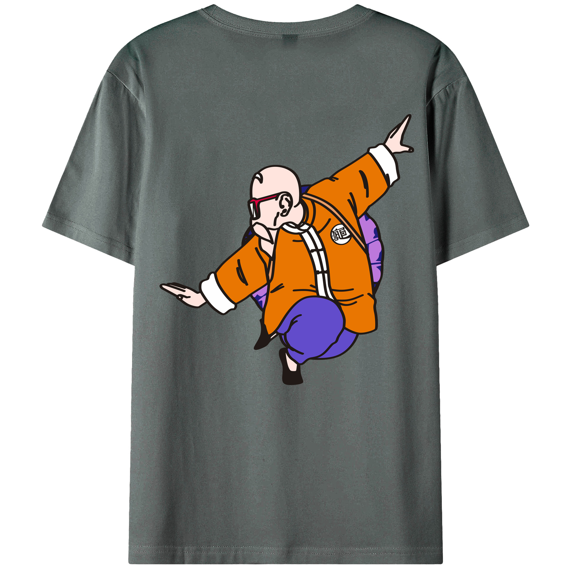（画像用） ドラゴンボール 亀仙人（かめせんにん） DRAGON BALL Master Roshi Kame Sennin 綿100％ メンズ半袖Tシャツ（バックプリント） 通気性